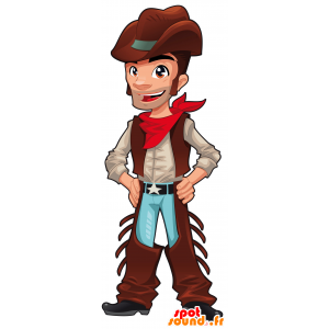 Mascotte cowboy in abito tradizionale - MASFR030505 - Mascotte 2D / 3D