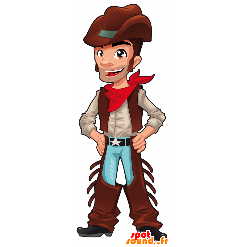 Cowboy-Maskottchen im traditionellen Kleid - MASFR030505 - 2D / 3D Maskottchen