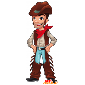 Cowboy maskotti perinteisessä asussa - MASFR030505 - Mascottes 2D/3D