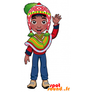 Maskot peruviansk kvinde, meget farverig - Spotsound maskot