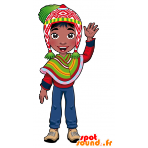 Mascot Peruvian woman, colorful - MASFR030508 - 2D / 3D mascots