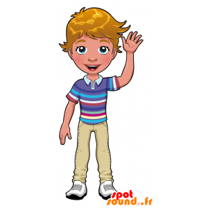 Maskot europeiske gutt, blonde - MASFR030510 - 2D / 3D Mascots