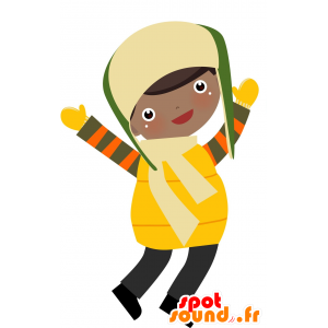 Mascot jongen gekleed in winter kleding - MASFR030512 - 2D / 3D Mascottes