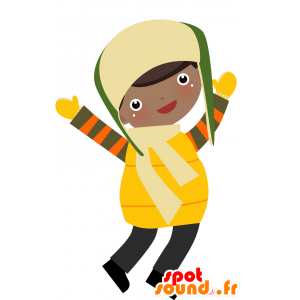 Mascot menino vestido em trajes de inverno - MASFR030512 - 2D / 3D mascotes