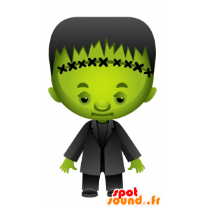 Mascot of the Frankenstein monster. green monster - MASFR030514 - 2D / 3D mascots
