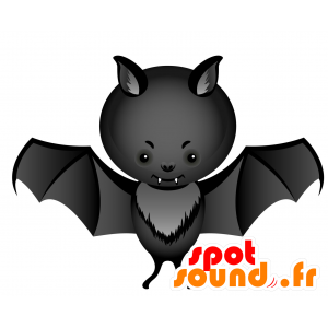 Mascotte de chauve-souris noire, géante, très réussie - MASFR030515 - Mascottes 2D/3D