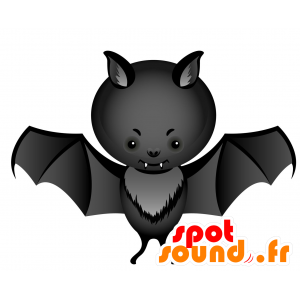 Μασκότ μαύρη νυχτερίδα, γίγαντας, πολύ επιτυχημένη - MASFR030515 - 2D / 3D Μασκότ