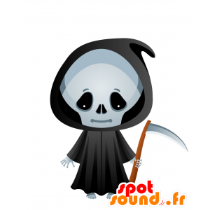 Mascotte scheletro, mietitrice di anime con un mantello - MASFR030516 - Mascotte 2D / 3D
