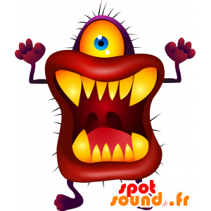 Monster Mascocte Cyclops, rødt og gult - MASFR030521 - 2D / 3D Mascots