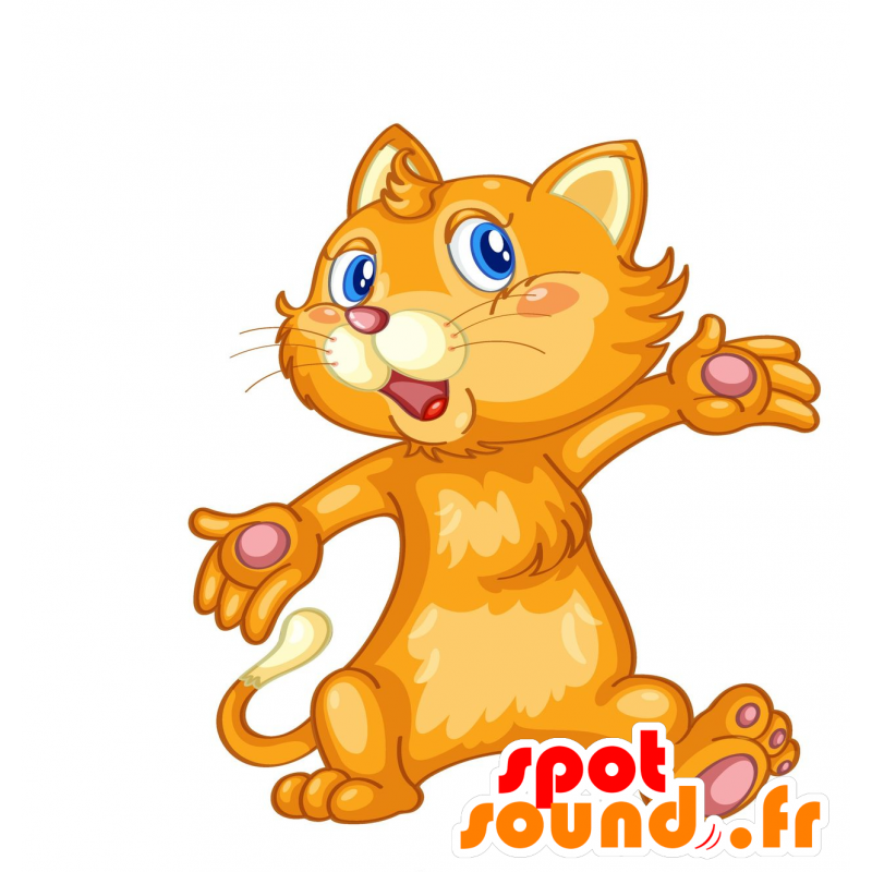 Oranje kat mascotte, zachte en harige - MASFR030526 - 2D / 3D Mascottes