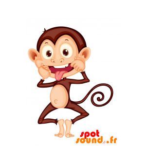 Mascota del mono marrón y beige. mascota chimpancé - MASFR030527 - Mascotte 2D / 3D