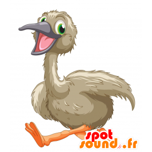 Gray ostrich mascot, giant and very successful - MASFR030528 - 2D / 3D mascots