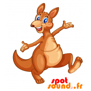 Brown and beige kangaroo mascot, blue eyes - MASFR030529 - 2D / 3D mascots