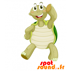 La mascota de la tortuga verde, lindo y sonriente - MASFR030530 - Mascotte 2D / 3D
