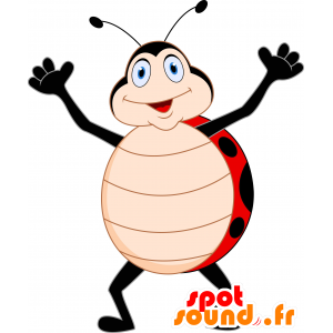 Ladybug maskot, sød og smilende - Spotsound maskot kostume