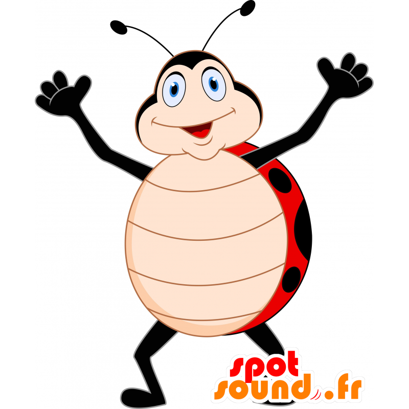 Coccinella mascotte, carino e sorridente - MASFR030533 - Mascotte 2D / 3D