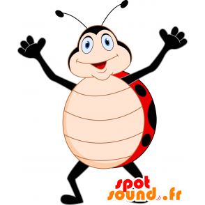 Mascotte de coccinelle, mignonne et souriante - MASFR030533 - Mascottes 2D/3D