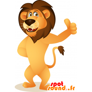 Mascotte de lion jaune et marron, géant - MASFR030537 - Mascottes 2D/3D