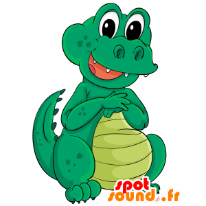 Mascota del cocodrilo verde, lindo, infantil - MASFR030543 - Mascotte 2D / 3D