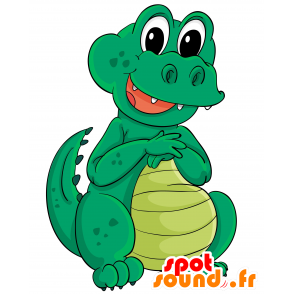 Mascotte de crocodile vert, mignon et enfantin - MASFR030543 - Mascottes 2D/3D