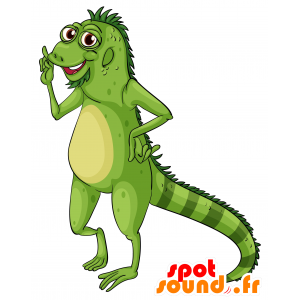 Mascotte d'iguane vert, géant. Mascotte de caméléon - MASFR030544 - Mascottes 2D/3D