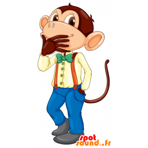 Mascota del mono, vestido con un elegante traje - MASFR030545 - Mascotte 2D / 3D