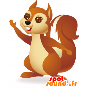 Mascot gigante esquilo, amarelo e castanho - MASFR030546 - 2D / 3D mascotes