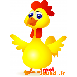 Maskot obří žluté kuře. kohout maskot - MASFR030549 - 2D / 3D Maskoti