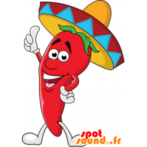 Mascotte de piment rouge géant. Mascotte d'épice mexicaine - MASFR030551 - Mascottes 2D/3D