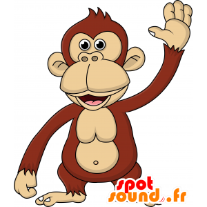Mascotte de gorille, de chimpanzé, de singe marron - MASFR030552 - Mascottes 2D/3D