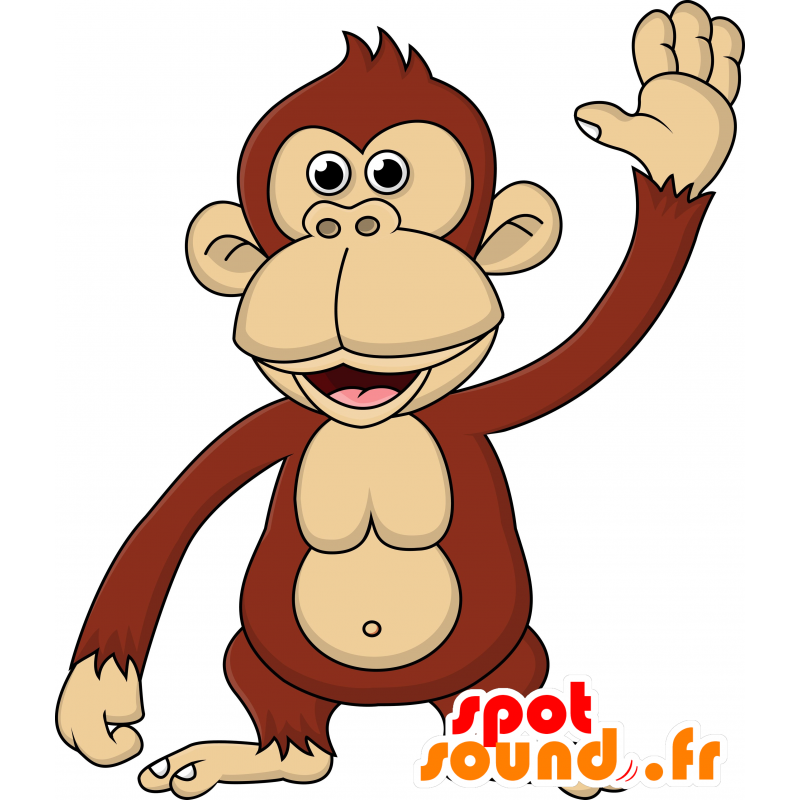Gorila mascota, chimpancé, mono marrón - MASFR030552 - Mascotte 2D / 3D