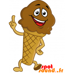 Helado de chocolate cono de la mascota - MASFR030554 - Mascotte 2D / 3D