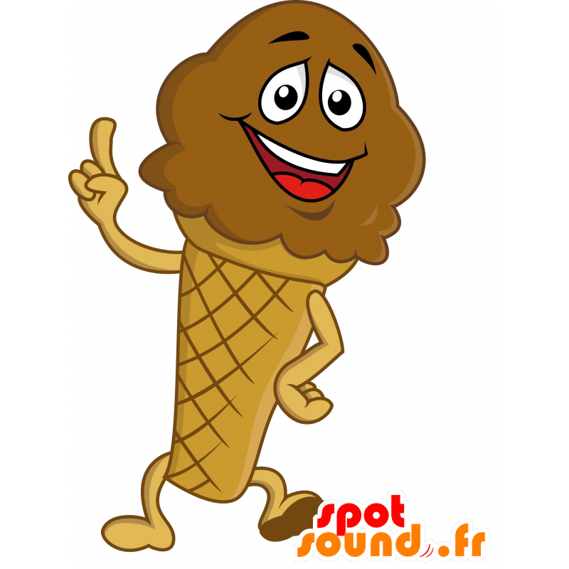 Chocolate ice cream cone mascot - MASFR030554 - 2D / 3D mascots