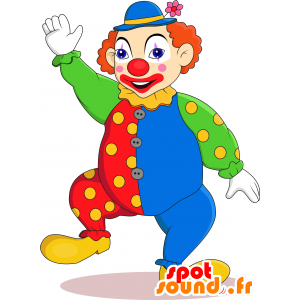 Mascotte de clown, très coloré. Mascotte de cirque - MASFR030558 - Mascottes 2D/3D