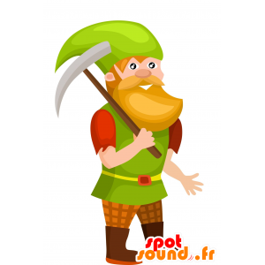 Dwarf Mascot, skjeggete tømmerhugger, fargerik - MASFR030562 - 2D / 3D Mascots