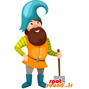 Mascot colorato nano barbuto. Lumberjack mascotte - MASFR030564 - Mascotte 2D / 3D