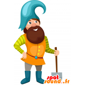 Mascotte de nain coloré et barbu. Mascotte de bucheron - MASFR030564 - Mascottes 2D/3D