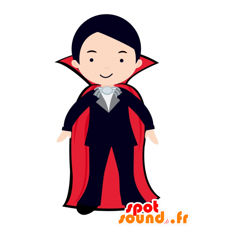 Vampire mascot, dressed in a cloak - MASFR030566 - 2D / 3D mascots