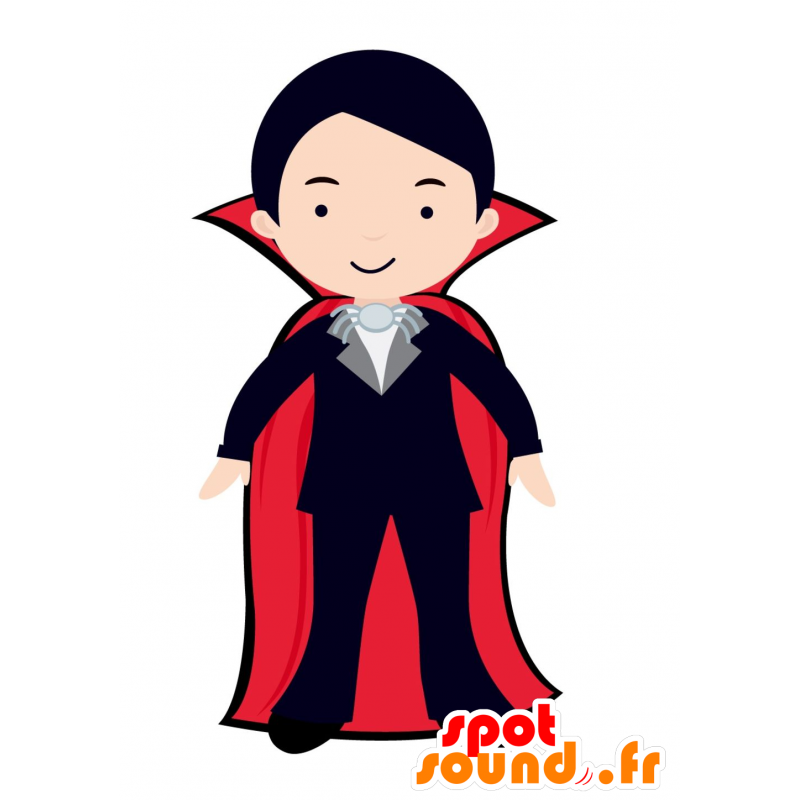 Vampire mascotte, vestito con un mantello - MASFR030566 - Mascotte 2D / 3D