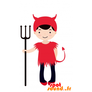 Mascotte d'enfant déguisé en diable rouge - MASFR030570 - Mascottes 2D/3D