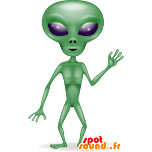 Mascotte d'extra-terrestre vert. Mascotte d'alien vert - MASFR030575 - Mascottes 2D/3D