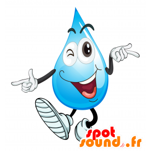 Mascotte gigante goccia d'acqua e sorridente - MASFR030576 - Mascotte 2D / 3D