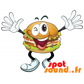 Mascot riesigen Hamburger und Spaß - MASFR030581 - 2D / 3D Maskottchen