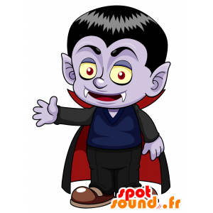 Purpur vampyrmaskot med skarpa tänder - Spotsound maskot