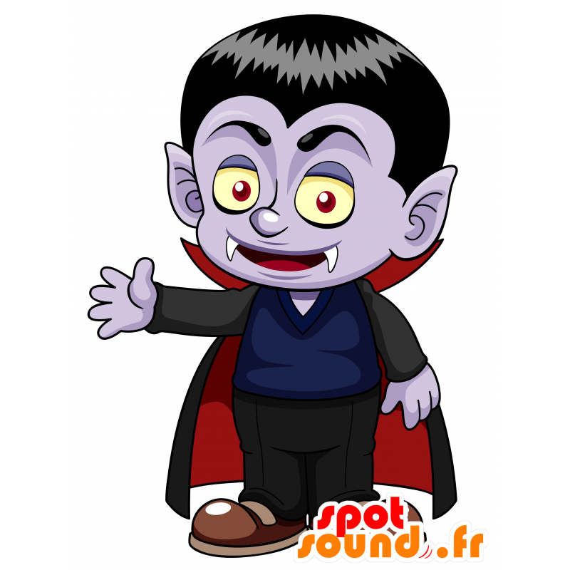 Mascotte viola vampiro con denti affilati - MASFR030594 - Mascotte 2D / 3D