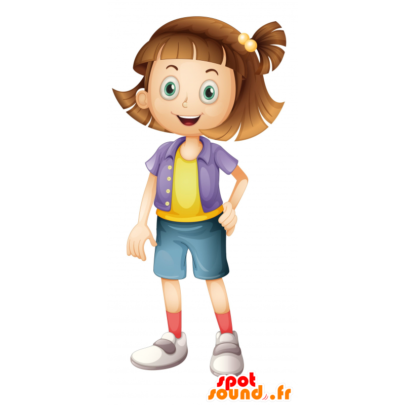 Girl mascot, cute and cheerful - MASFR030595 - 2D / 3D mascots
