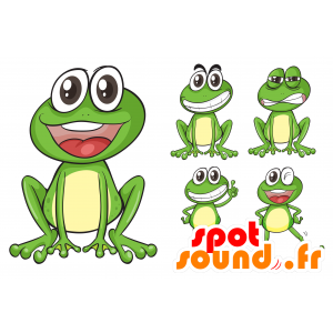 Maskot velmi legrační zelená žába - MASFR030597 - 2D / 3D Maskoti
