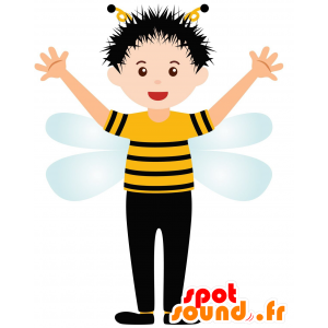 Mascotte d'enfant déguisé en abeille géante - MASFR030603 - Mascottes 2D/3D