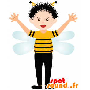 Mascot criança vestida como abelha gigante - MASFR030603 - 2D / 3D mascotes