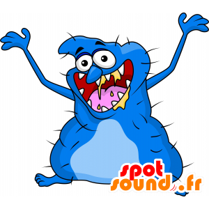 Blå monster maskot, meget skræmmende og sjov - Spotsound maskot